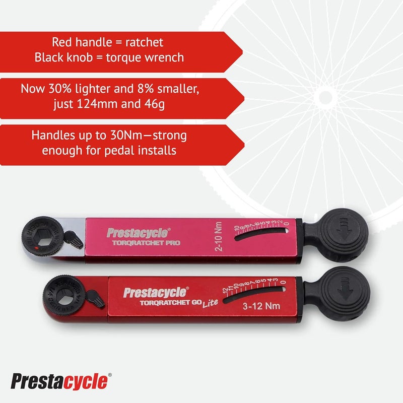 Prestacycle TorqRatchet GO Lite – Portable 3-12Nm Beam Torque Wrench & Ratchet Multi-Tool, 9 Hardened Bits, Lightweight Pocket Tool for Bike Repair, Compact 124mm, 46g, Compatible with ¼” Bits - Image 3